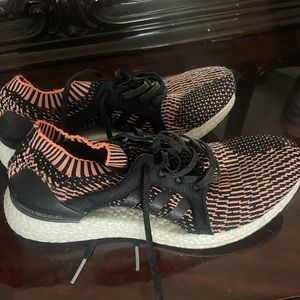 Black and peach adidas ultra boost